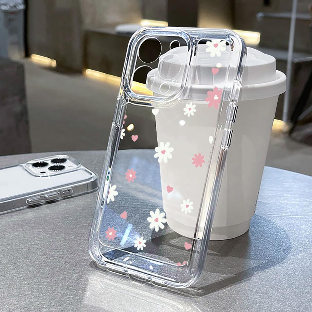 Fashion Flower Daisy Luxury For Samsung Galaxy S21 S25 S24 Ultra S22 FE S23 Plus A55 A56 5G A16 A35 Transparent Soft Clear Funda