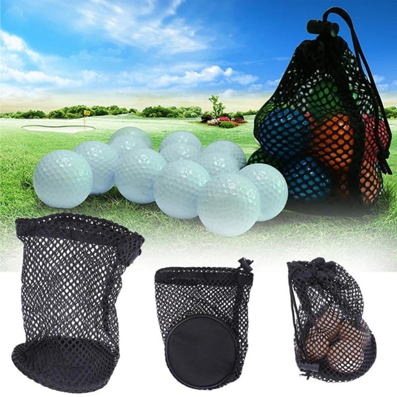 Nylon Golf Ball Storage Bag Closure Holds 48 56 15x28cm Purpose Sports Accessory