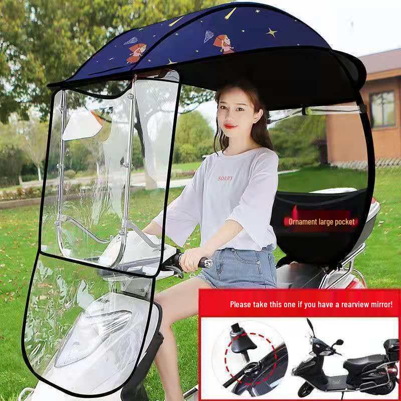 Collapsible Windproof Sunshade for Electric Cars & Motorcycles
