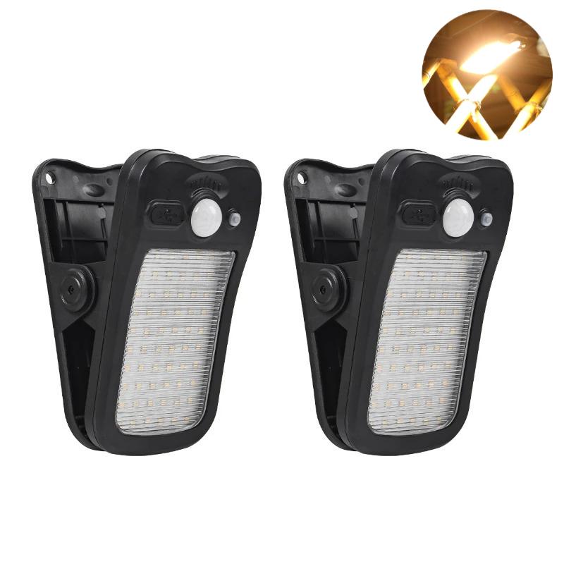 Clip-on LED Solarleuchte Smart Human Induction Outdoor Gartenleuchte Wasserdichte Außenlampe für Zelt Garage Hof Hohe Helligkeit
