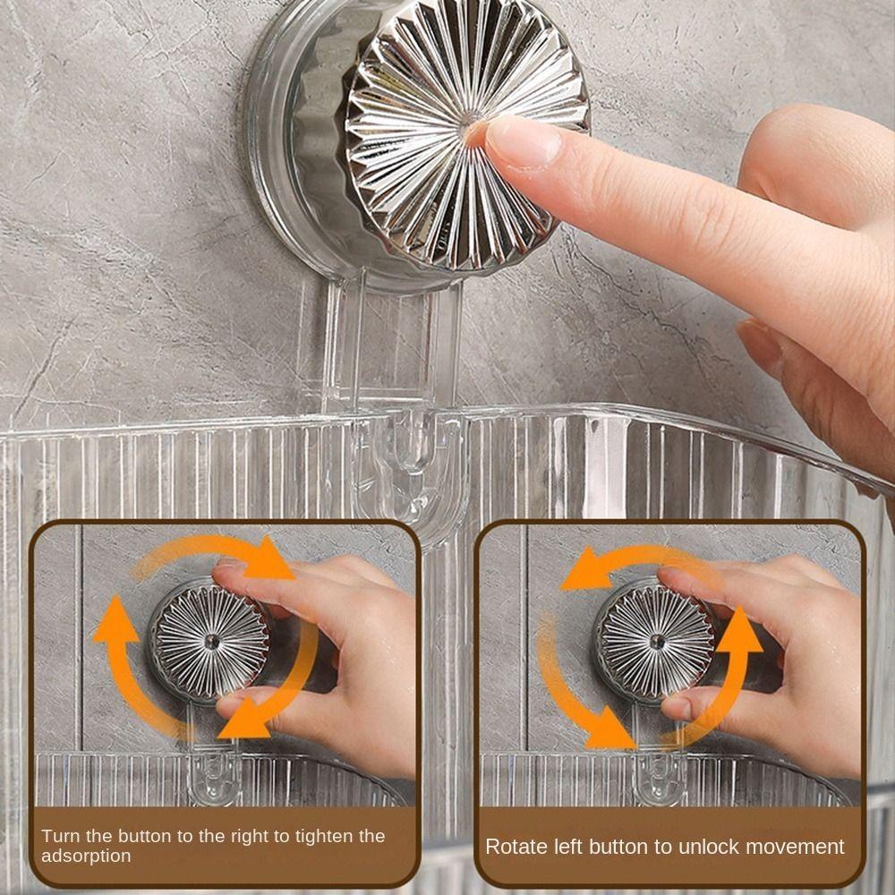 Transparent Suction Cup Storage Rack Removable Cosmetic Storage Box  Bathroom Accessories