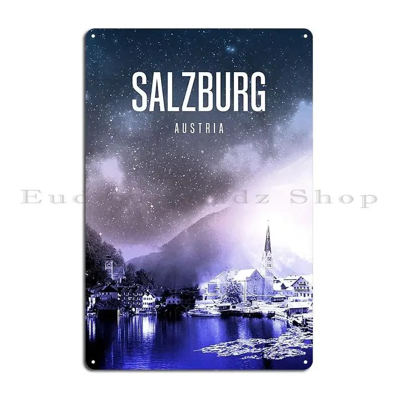 Salzburg Austria Metal Sign Poster Wall Plaque Pub Design Retro Cinema Tin Sign Poster 20x30cm(7.8x11.8inch)