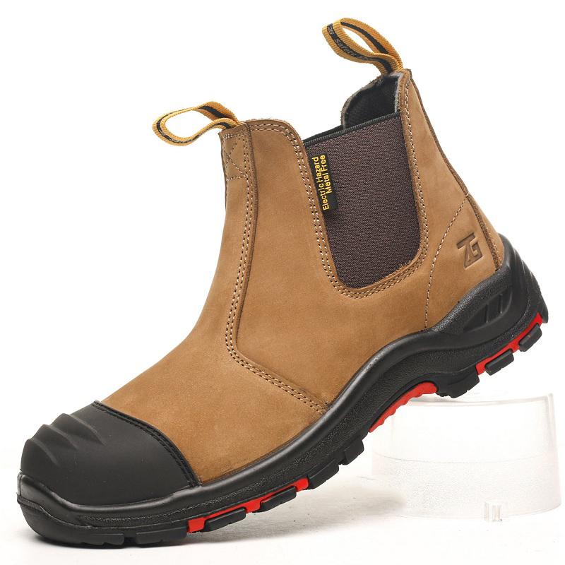 Pánské boty z pravé kůže Pracovní bezpečnostní obuv Odolná proti nárazu a propíchnutí Ochranné Chelsea boty pro svářeče Pánské