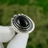 Natural Black Onyx Gemstone Multi Stone Adjustable Ring 925 Sterling Silver