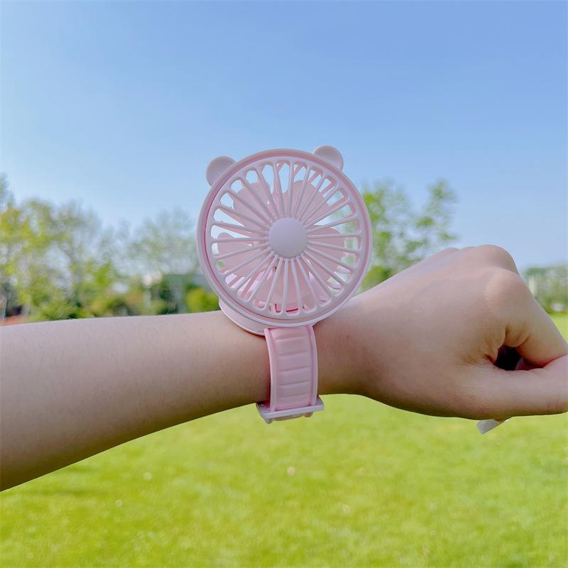 Cute Cartoon Mini USB Rechargeable Wrist Fan for Kids