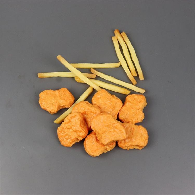 Set of 6 Artificial Fried Chicken Block Decorations Display Realistic Chicken