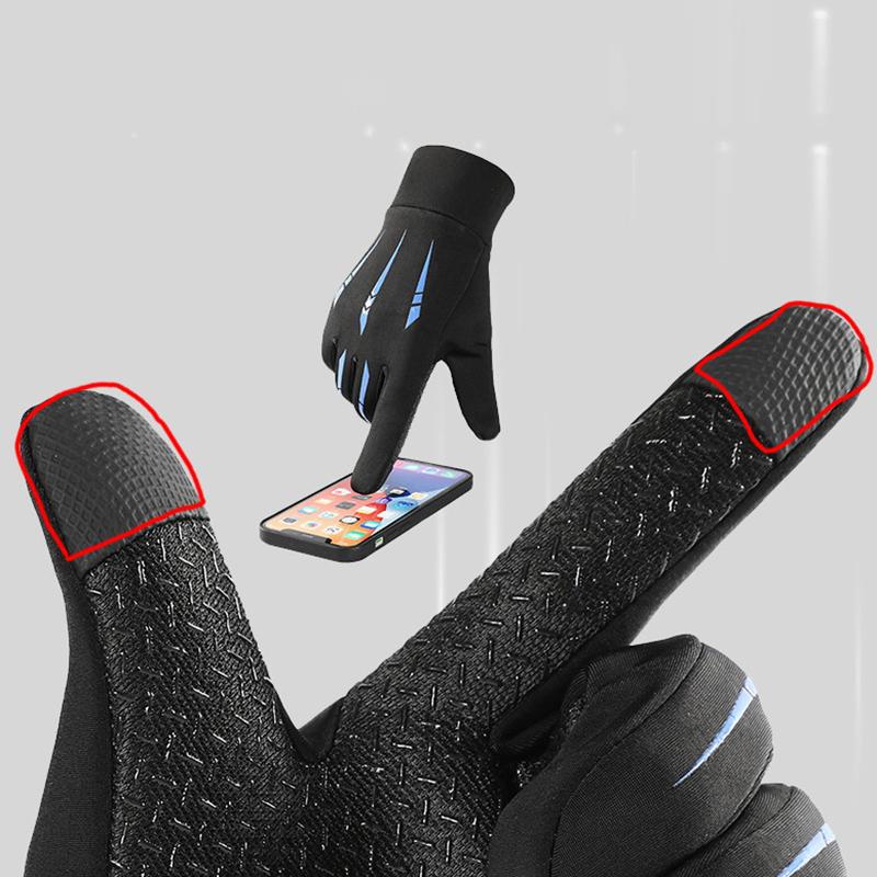 Winter Warm Cycling Gloves Wind Waterproof Breathable Nonslip Touchscreen Gloves Skiing Running Snowmobile Motorbike Gloves Men