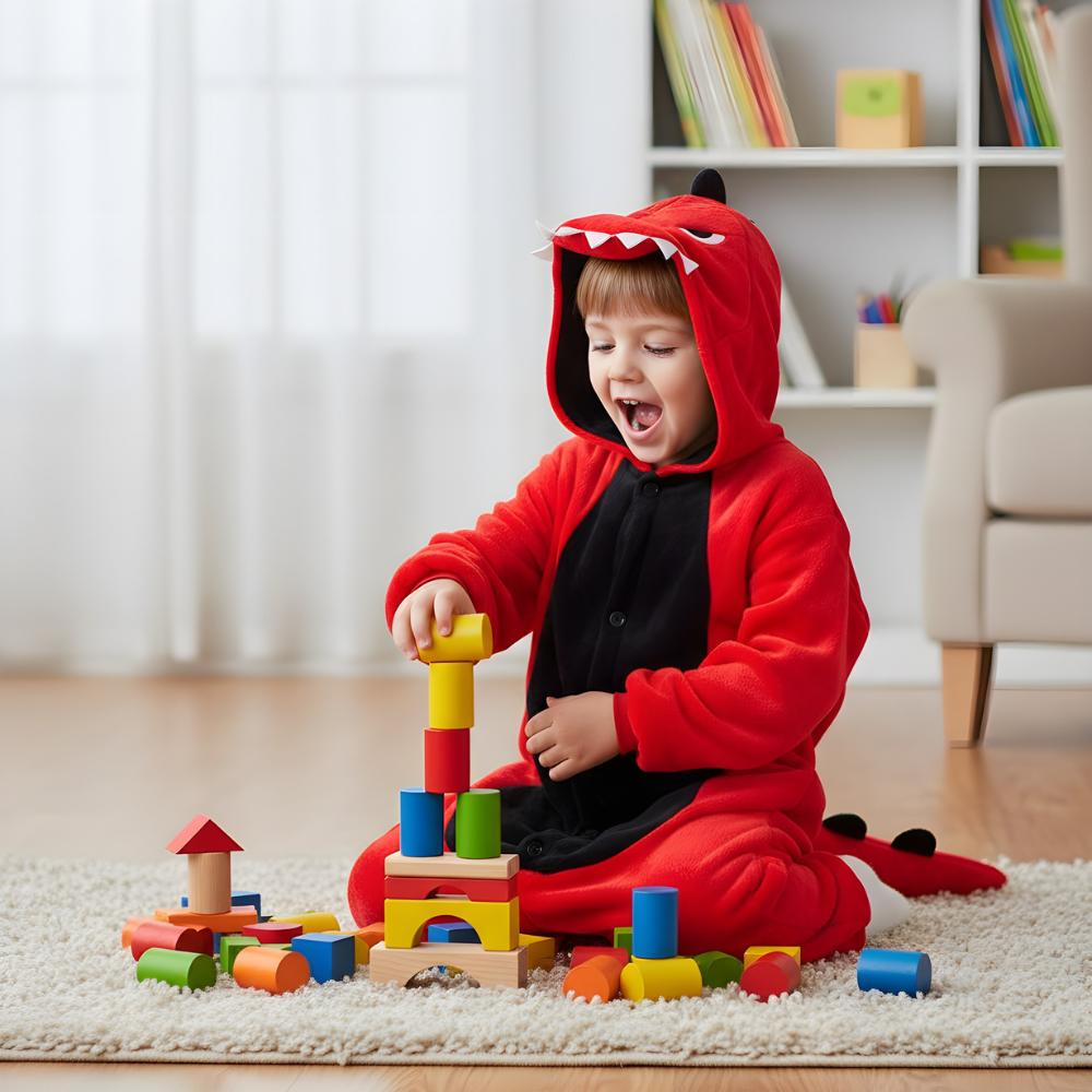 Piżama Onesie Kigurumi Kostium Przebranie Dinozaur Dzieci 115-125Cm