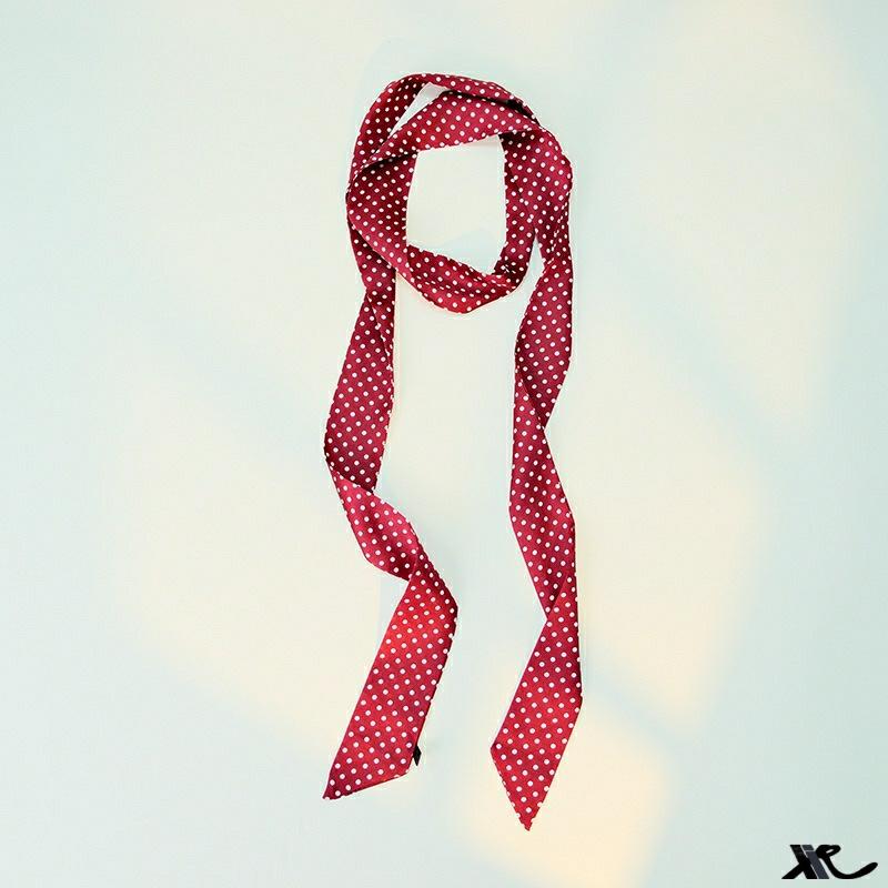 Silk Polka Dot Tie Waist Scarf: Long, Narrow Belt & Ribbon for Trousers, Waist Cincher, or Accessory