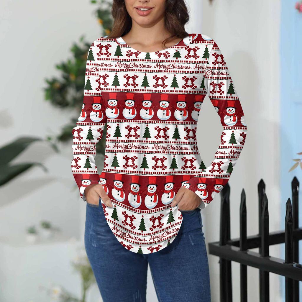 Dámská trička Podzimní ležérní trička s dlouhým rukávem Mikina Vintage grafický potisk Top Pulovr Valentýn