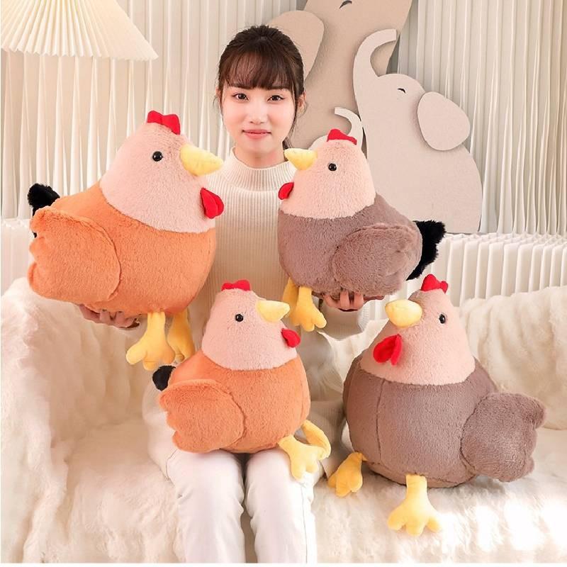Adorable Plush Chicken Toy Realistic Rooster Stuffed Animal Doll For Kids Gift