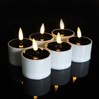 6pcs Warm White Candles Lights Solar Flickering Candles New Sensor Decor Lamp Garden Lighting