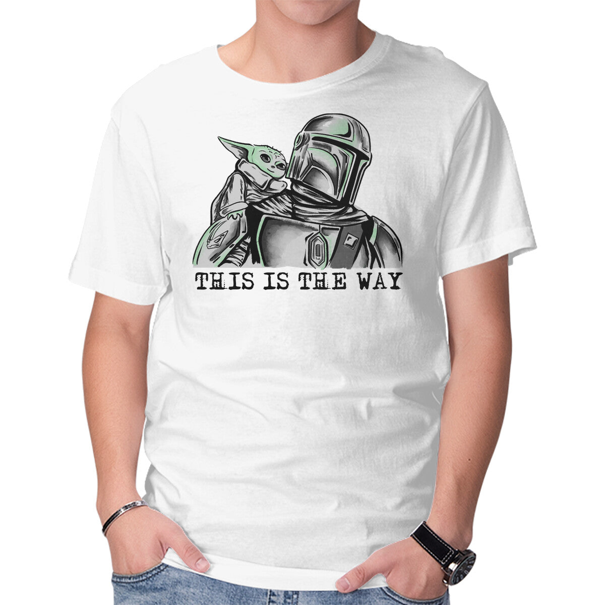 Unisex Crew Neck T-Shirt This Is The Way Boy Graphic Short Sleeve Casual Tee S