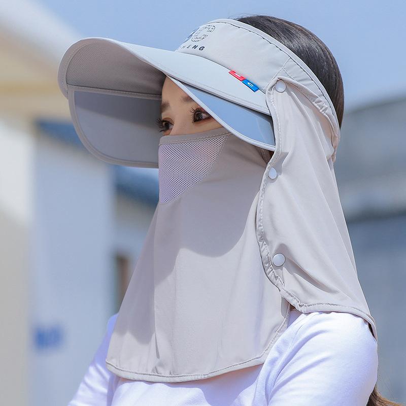 Blow Can't Turn It Over~ Cycling Hat Female Anti-ultraviolet Electric Car Visor Full Face Mask Driving and Riding