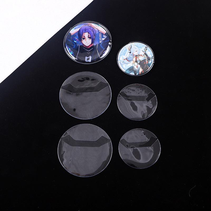 Transparent PVC Badge Cover - Round 58/75mm Protection and Storage