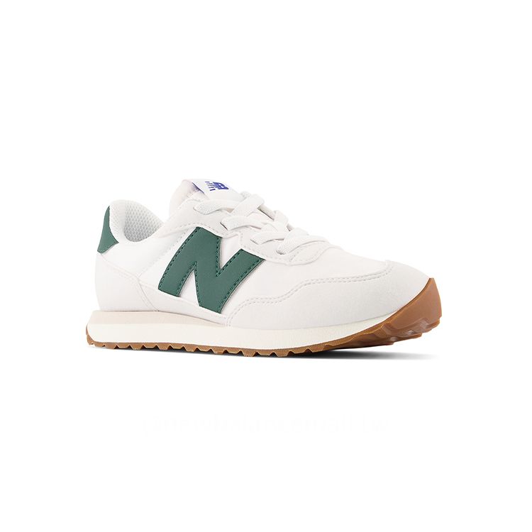 New Balance 237 Bungee Lace Little Kid Nimbus Cloud Nightwatch Green Kids Sneakers White PH237RF