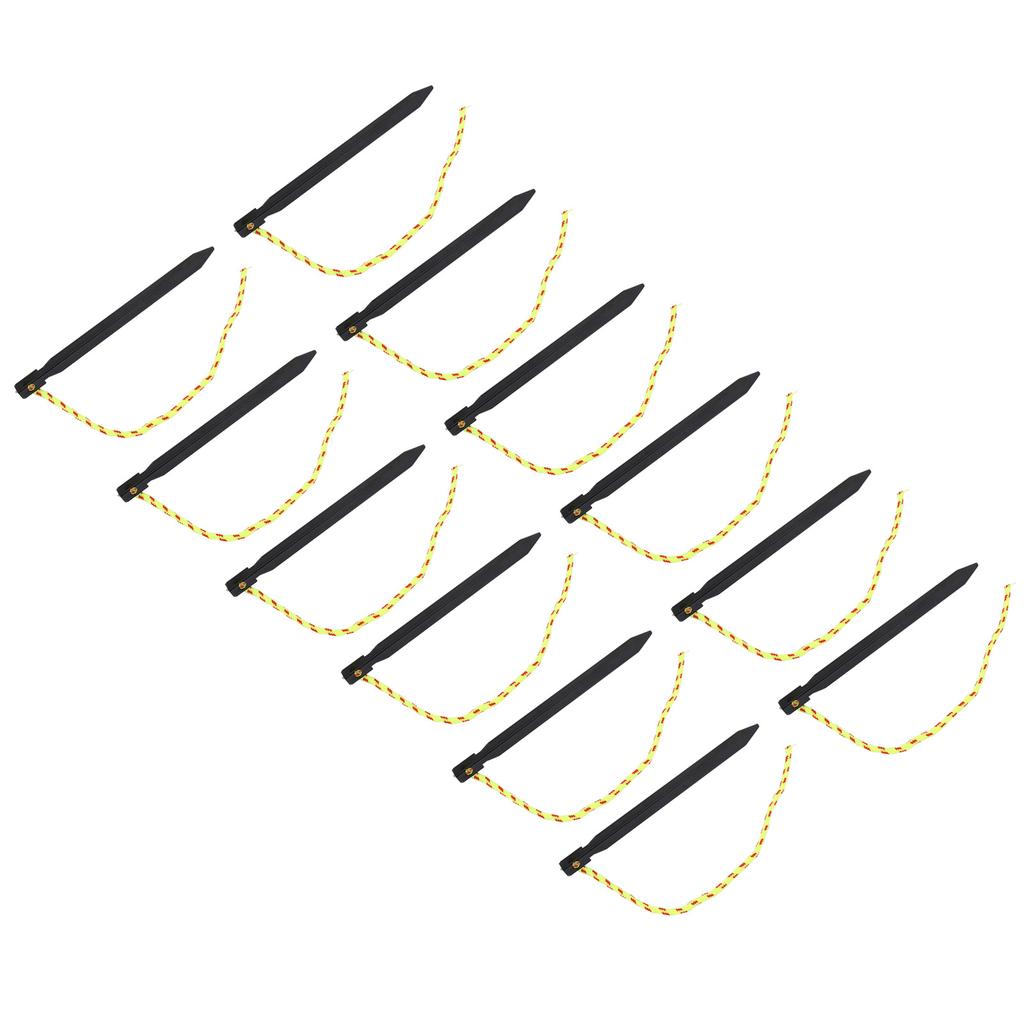 12PCS Tent Stakes Aluminum Alloy Three Edges Lightweight Tent Nail Ground Pegs with Pull Ropes for Backpacking Camping