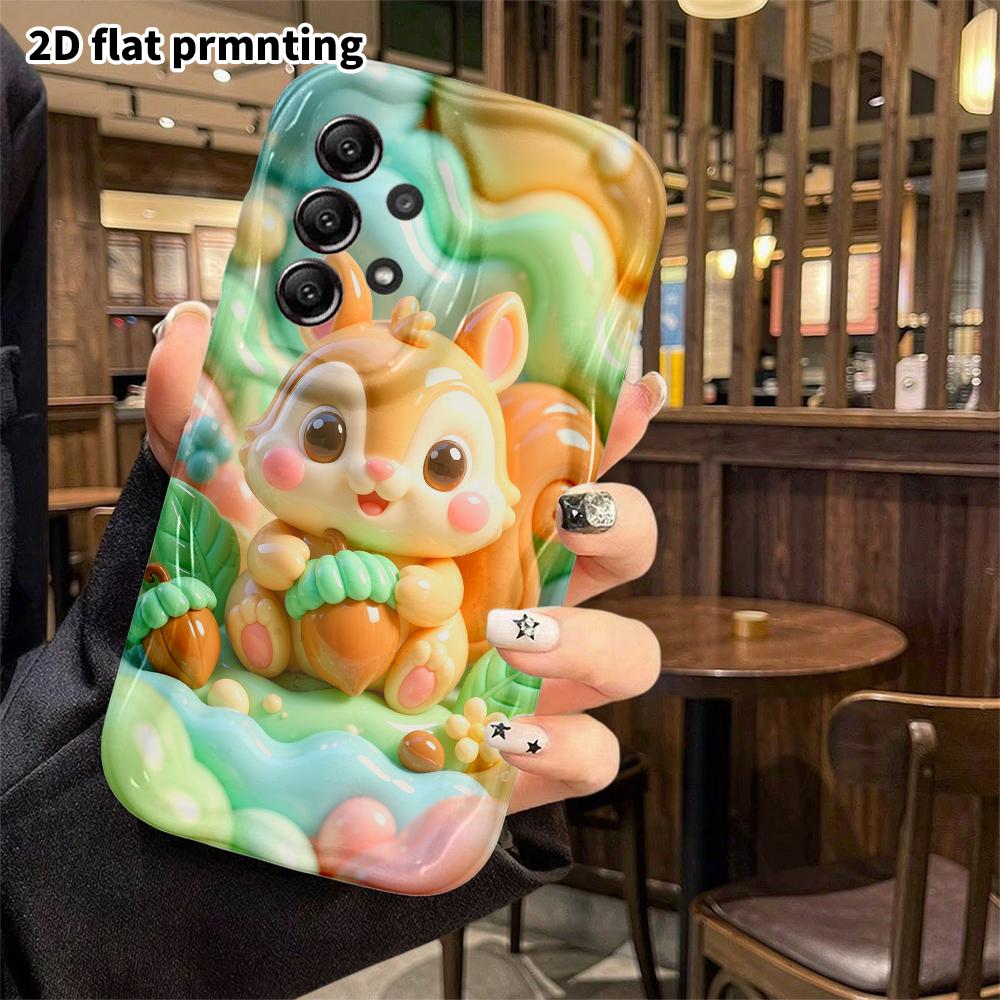 Phone Case: 2D flat, suitable for Samsung Galaxy A34 A35 M05 M06 S20 S22 S21 FE Plus 5G protective case, little squirrel, perfect Christmas and Hallow