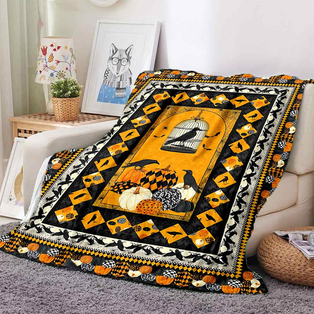 1pc Halloween Decorations Blanket, Lightweight Flannel Fleece with Digital Printing, Soft Warm for Sofa, Travel, Camping, Office, Couch, Chair, and Be
