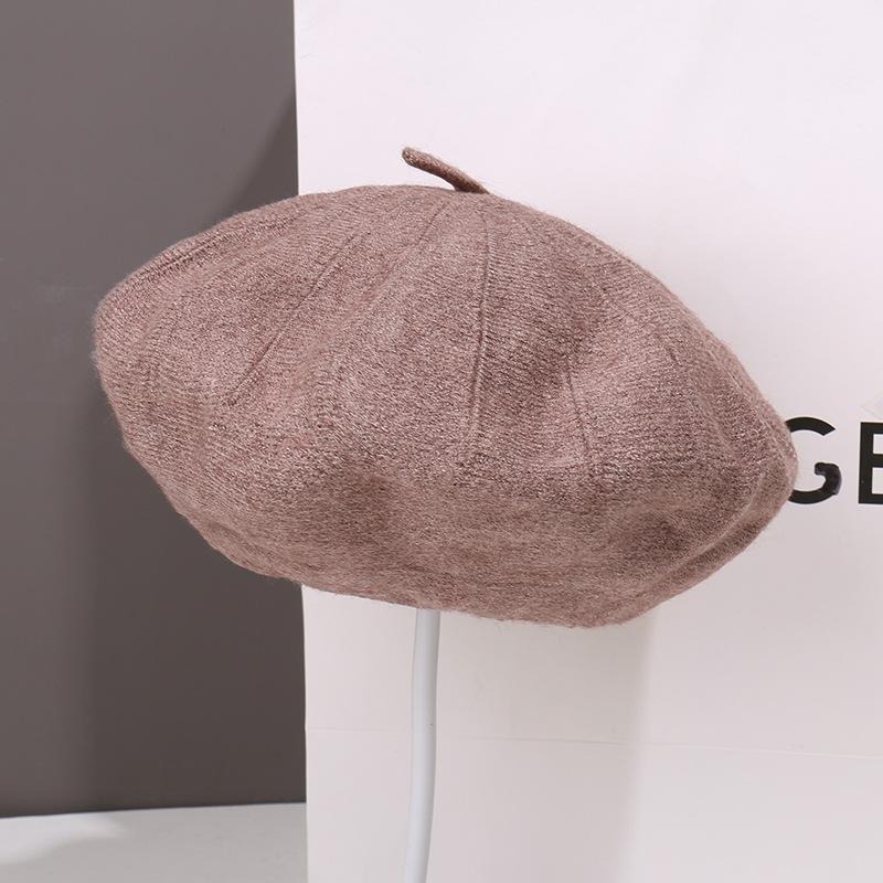 Letter embroidery beret children's fashion face small versatile autumn and winter warm painter hat newsboy hat