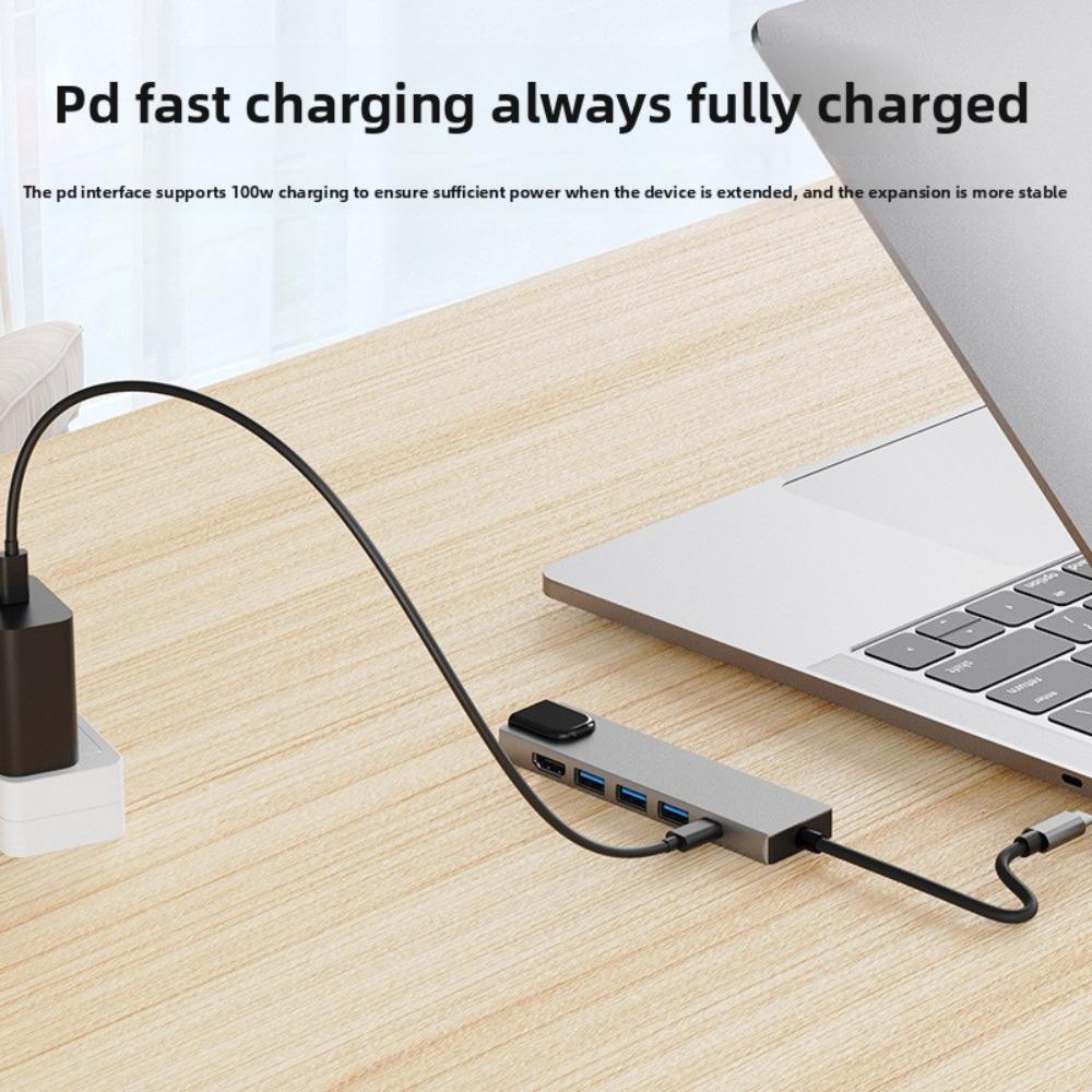 6-in-1 USB C Hub with Gigabit Ethernet USB 30 Adapter for MacBook Pro Air Type C Laptop Docking Station