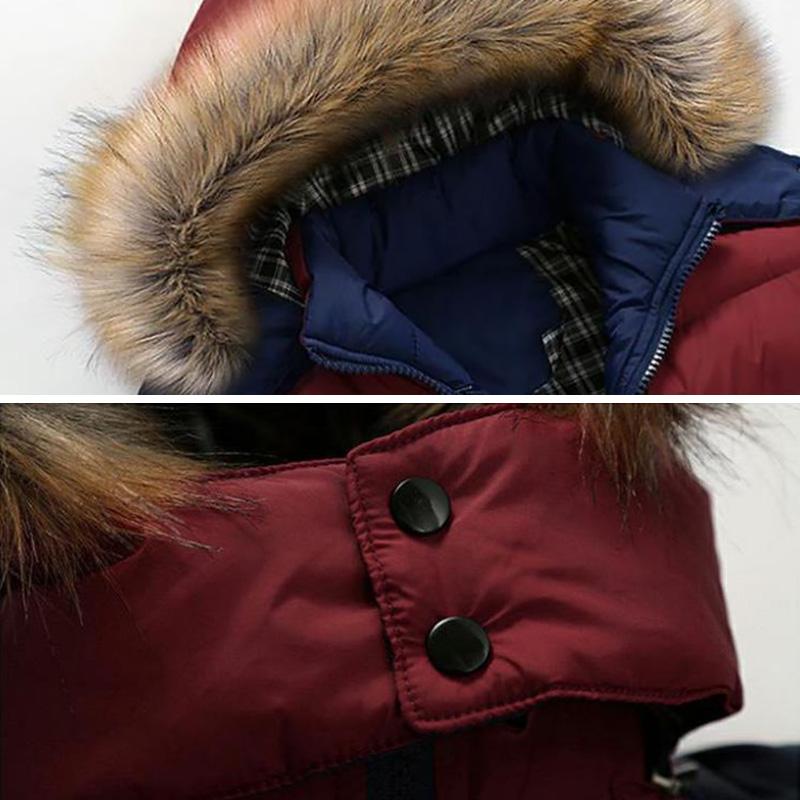 Large Fur Collar Down Jacket Winter Men's Cotton Padded Jacket Thick Warm Coat Slim Casual Men's Jacket