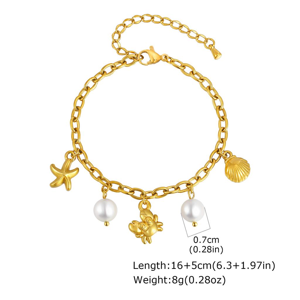 Stainless Steel Chains Double Layer Heart Bracelet Bangle For Women, 18k Gold Plated Waterproof Charm Wrist Jewelry