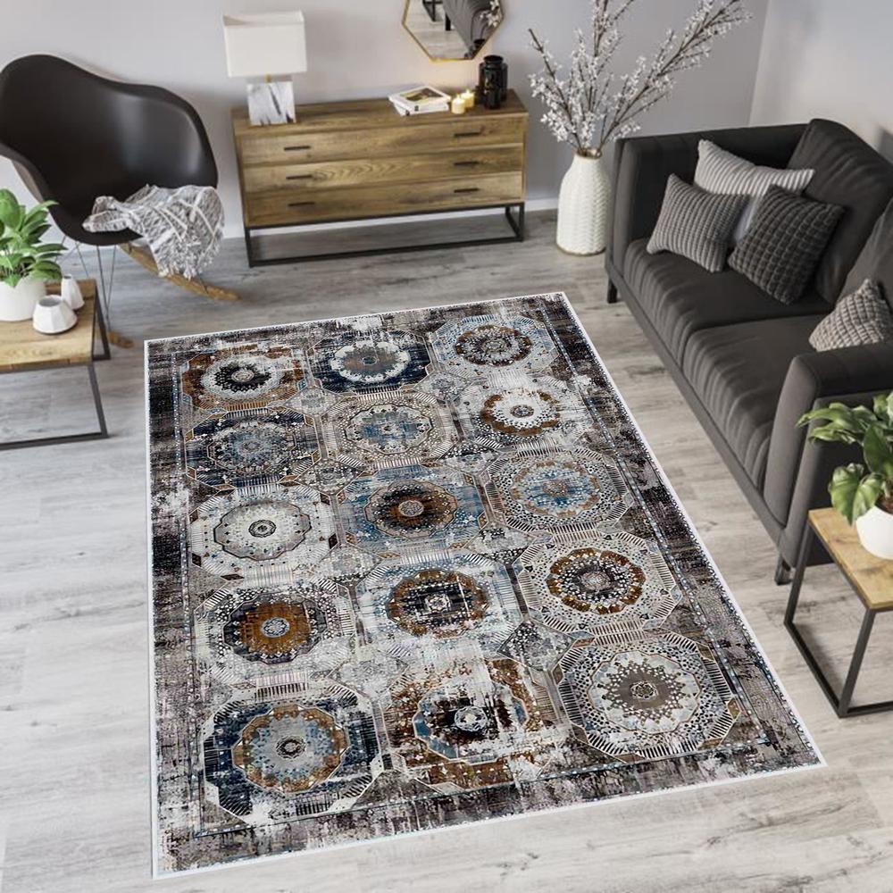 

Ковер с принтом Rovigo Home моющийся RVGHOME0571 50x80 коричневый