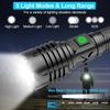 Flashlights High Lumens Rechargeable (Battery Included), 100000 Lumens XHP70.2 Super Bright LED Flashlight with Holster, Type-C, 5 Modes, Zoomable,