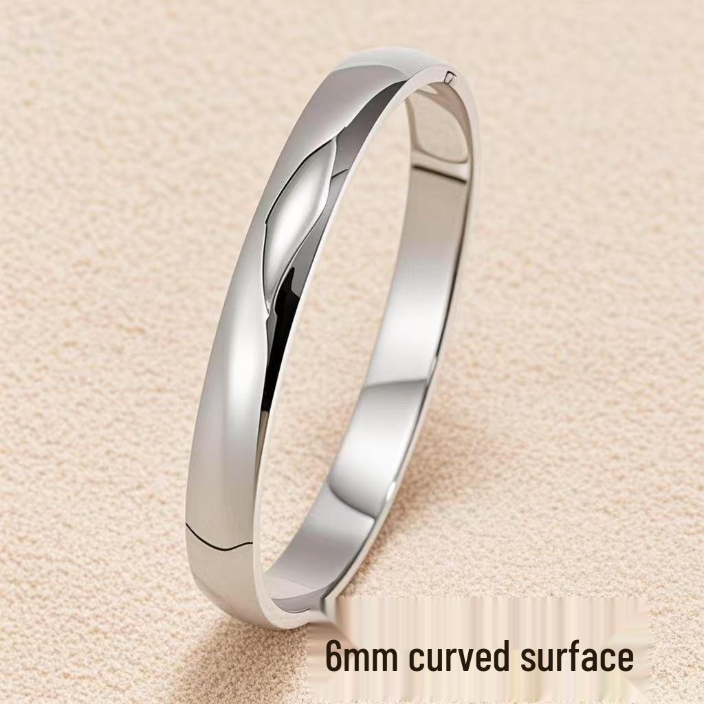 High-End Women s Stainless Steel Round Arc Bracelet - Colorfast Light Luxury Jewelry