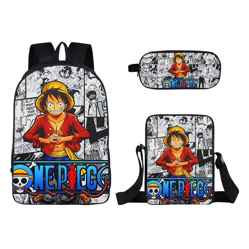 One Piece Anime-themed School Bag/backpack and Messenger Bag Set (three Pieces) 7514 KTB
