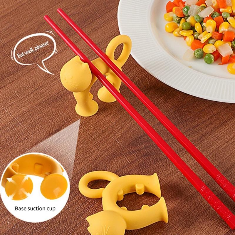 Cartoon Cats Themed Silicone Utensils Rest Heat Resistant Nonslip Cooking Tool Spoon Holder For Countertops Organization