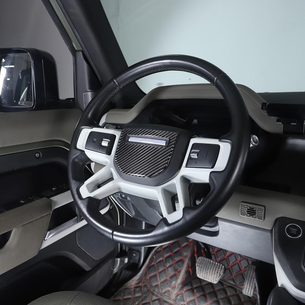 Soft Carbon fiber Steering Wheel  Trim Sticker For LR Defender 20-24