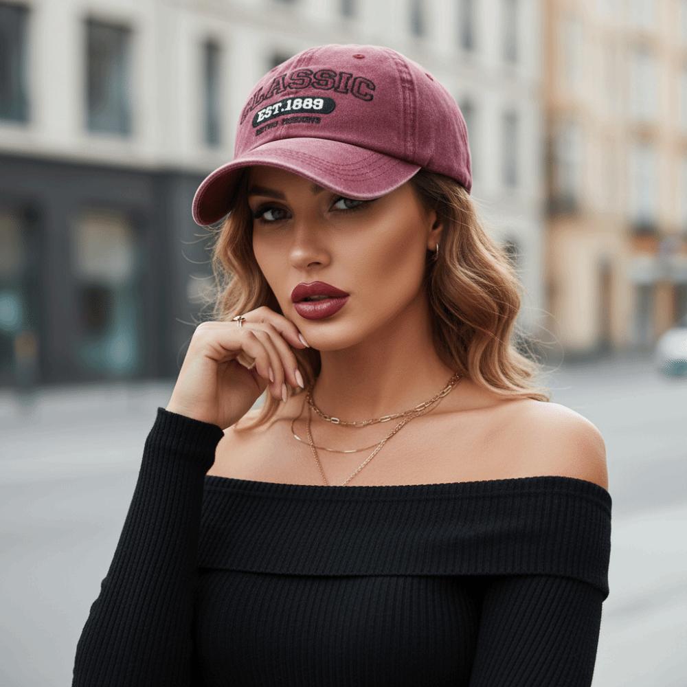 Fashion Classic Est.1889 Embroidery Baseball Cap Washed Cotton Visor Peaked Cap Adjustable Baseball Hats For Man Women