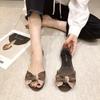 Fashion Ballet Flats Sandals Women Shoes with Bow PVC Jelly Sandals Summer 2025 Elegant Fashion Beach Ladies Slippers Beach Casual Shoes