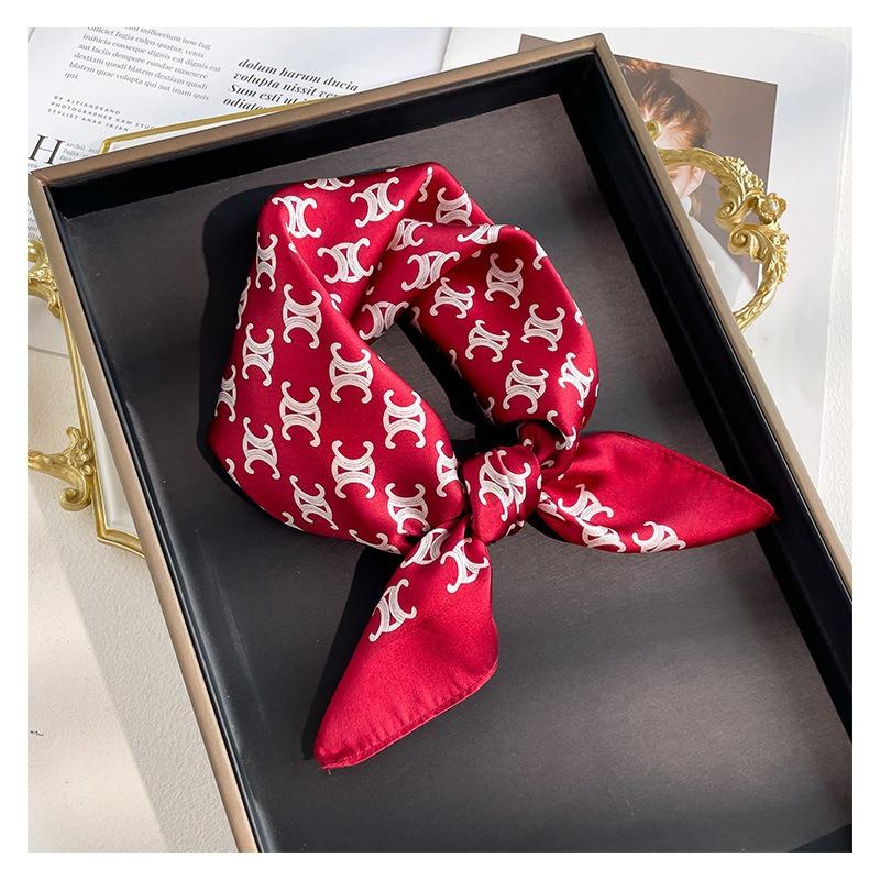 New Silk Silk Scarf Women's Spring Fashion Elegant Peony Plain Crepe Satin Silk Scarf 100% Mulberry Silk Square Scarf 53 Silk Scarf