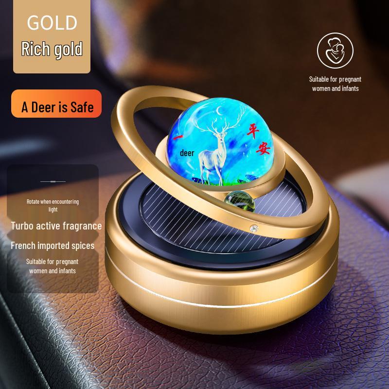 Solar-Powered Rotating Car Aromatherapy Ornament Strong [Cologne] *1 piece