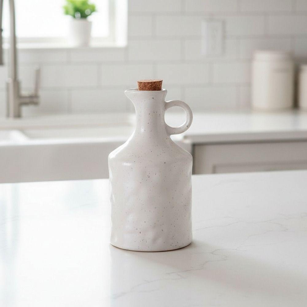 Ceramic Vinegar Pot Vintage Kitchen Seasoning Storage Jar Simple Soy Sauce Bottle Cooking