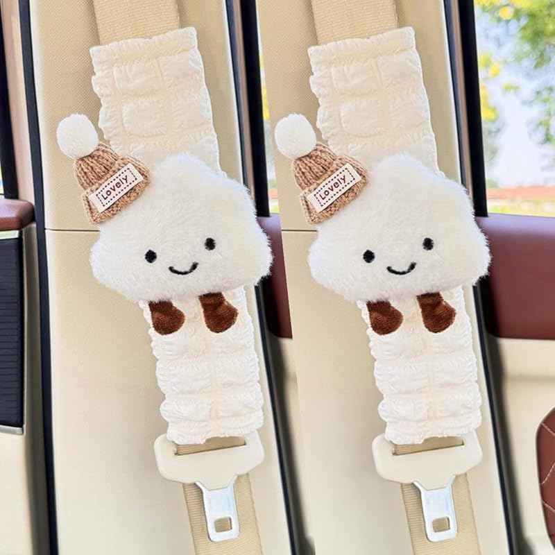 2 PCS Seat Belt Cover Pad, Cute Animal Cartoon Seatbelt Covers for Kids and Adults, Soft Spring Summer Seat Belt Cover, Seatbelt Cushion, Car Seat