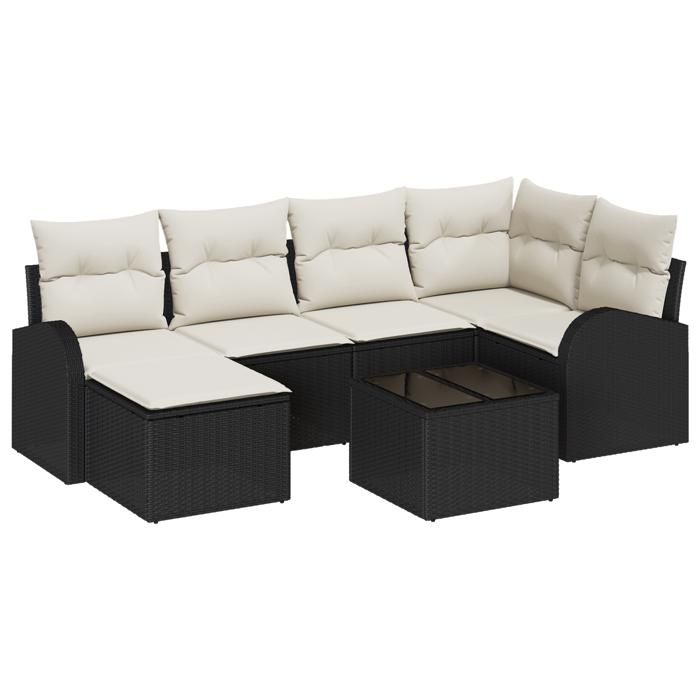 VidaXL Ensemble de canapés de jardin 6 pièces avec coussins en rotin synthétique brun 3354786