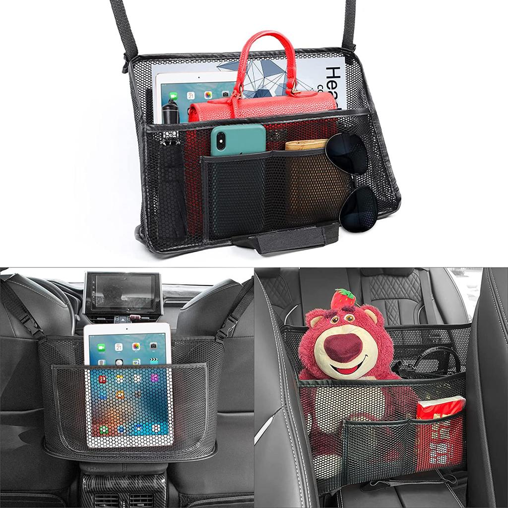 Samcos Car Storage Storage Car Net Car Seat Space Bag Large Stain and Scratch Small Item Convenient Car Storage Large Car Front Seat Gap Wall Easy