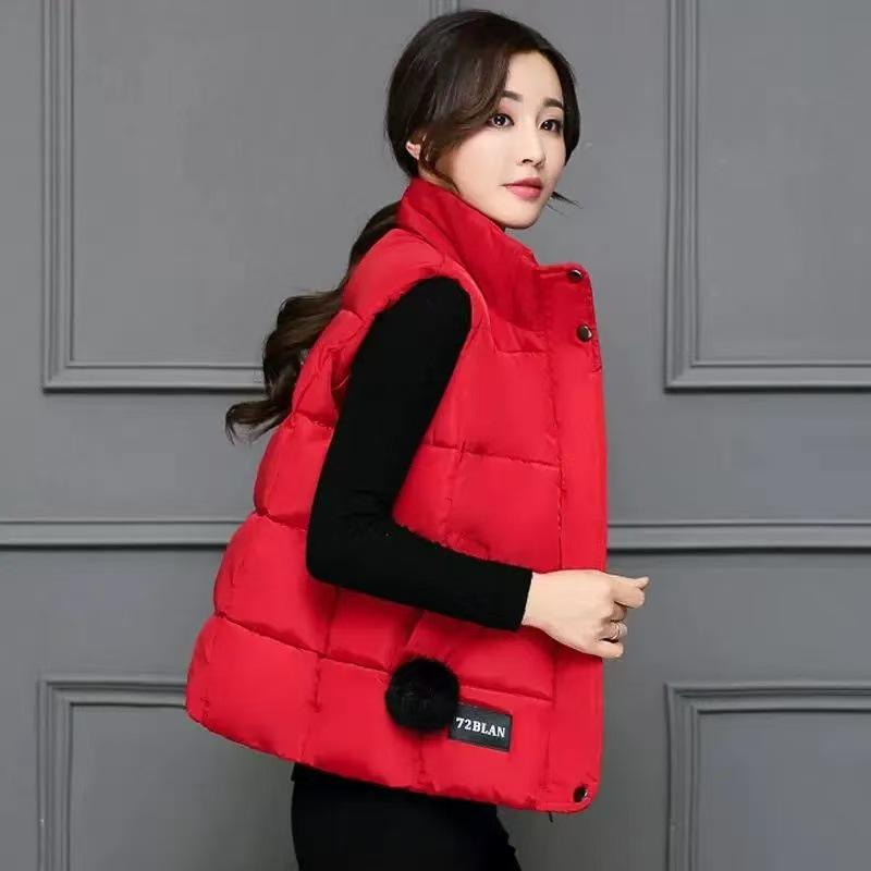2024 Damen Koreanischer Stil Daunen-Baumwollweste - Frühjahrs-/Herbst-Oberbekleidung, Winterjacke