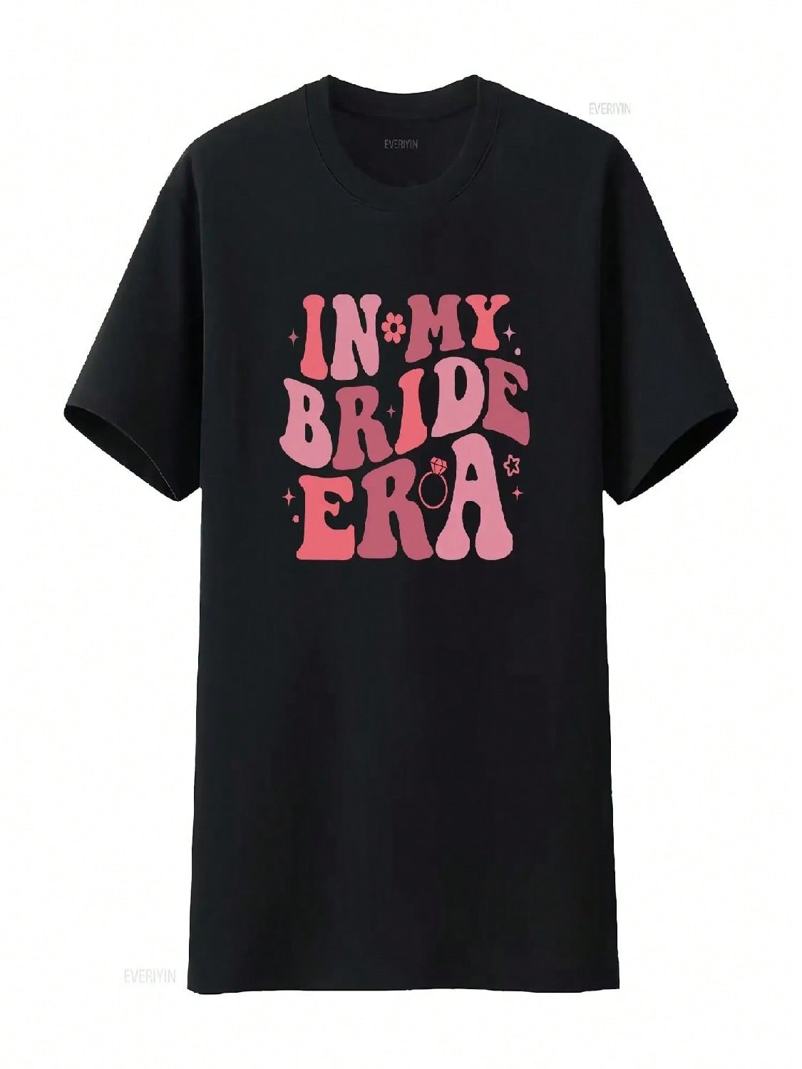 In My Bride Era T Shirt Engageunisext Retro Groovy Wedding For Honeymoon Bridal Party Vintage Washed Soft Comfortable Stretched S разноцветный