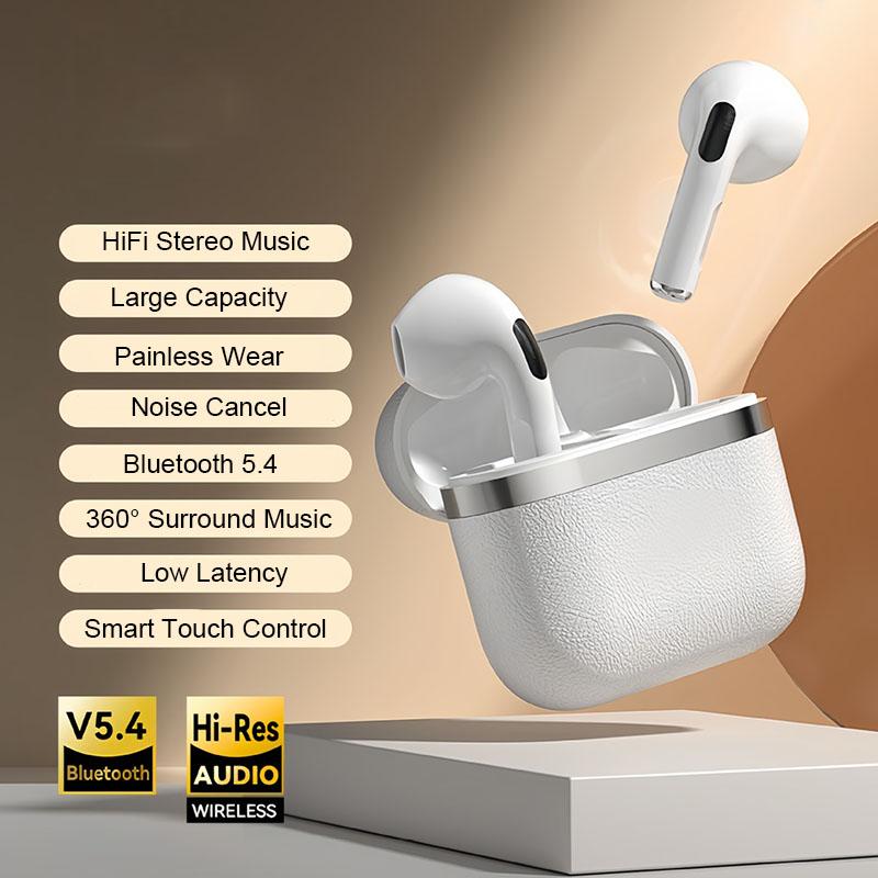 

Pro4s Беспроводные наушники Мини-вкладыши Surround Music с HD-микрофоном Гарнитура с шумоподавлением Наушники с низкой задержкой белый