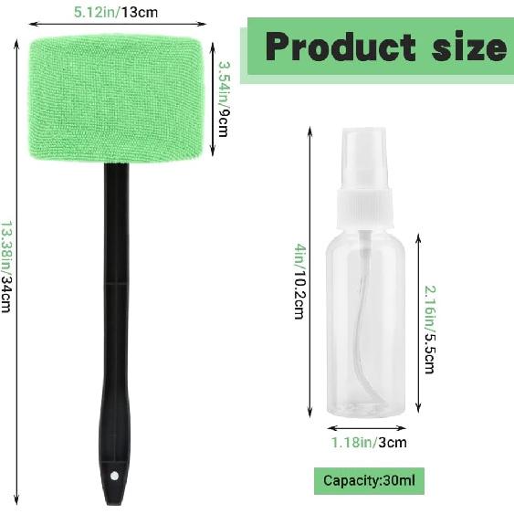 Car Windshield Cleaning Tool, Windshield Cleaner with 5 Reble Microfiber Pads and Extendable Handle, Auto Glass Wiper Kit for Interior/Exterior Dirty