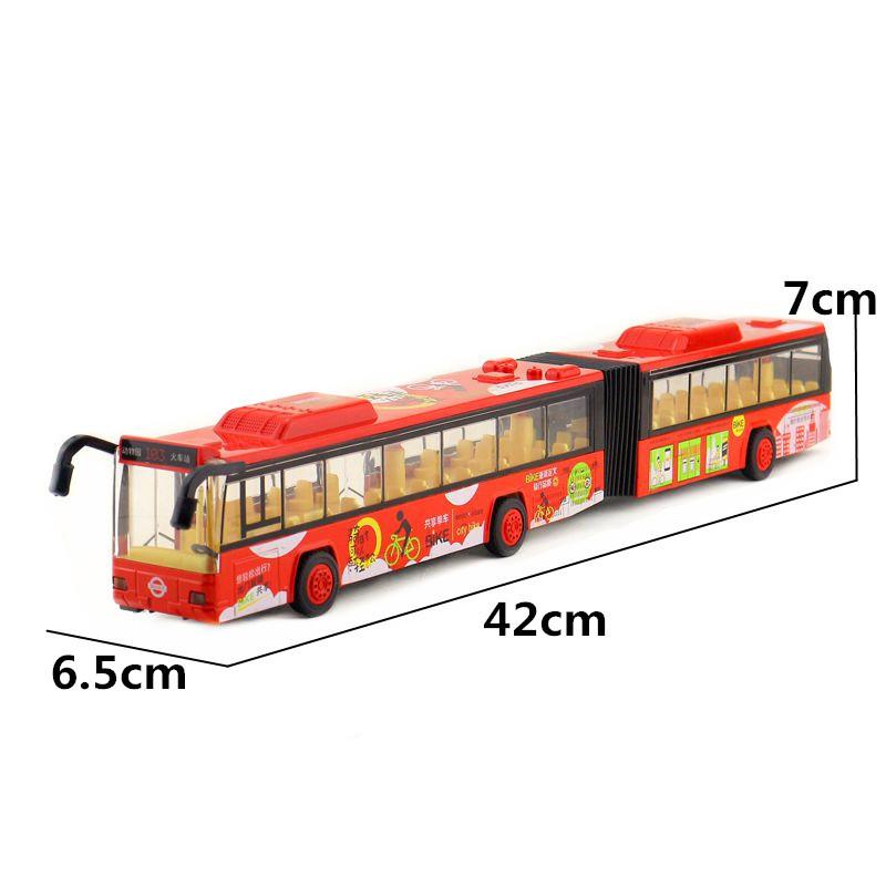 Alloy Double Jointed Bus Model Toy Sound Light Children Play Festival Gifts