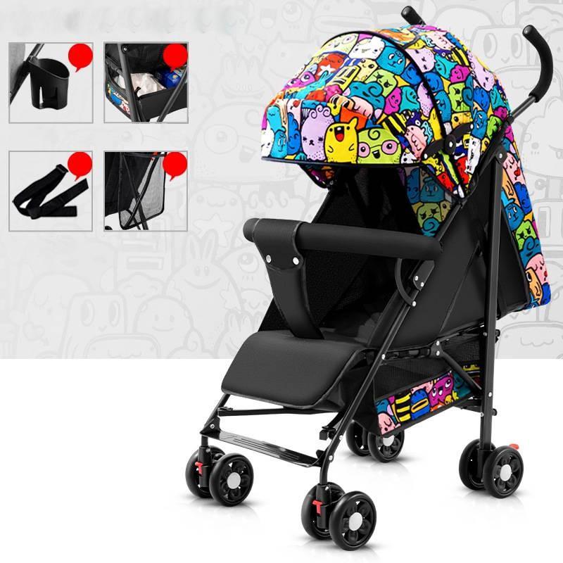 Stroller Portable Baby Sit Or Lie Down Folding Pushchair Backrest Adjustable