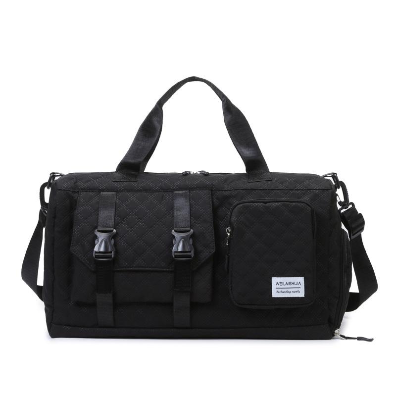 

Многокарманная классификация Большая вместимость Модель для хранения обуви Ручная дорожная сумка Разделение сухого и мокрого Спортивная сумка для спортзала Можно использовать для ручки-тележки чёрный