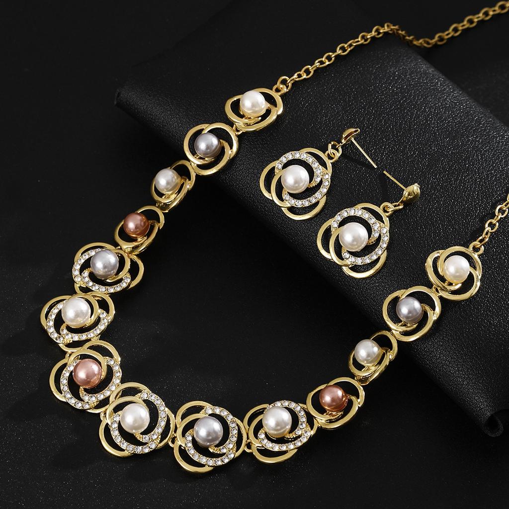Pearl Necklace Set Bridal Accessories Fashion Dress Dinner Versatile Alloy Plating