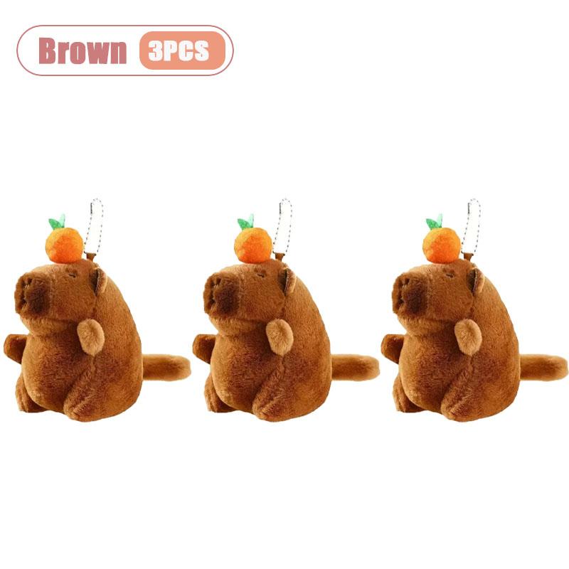 1-10 Stück Cartoon Capybara Plüsch Schlüsselanhänger Anhänger Spielzeug Puppe Tasche Anhänger Niedlich Schreibtisch Auto Dekor Geburtstagsgeschenk